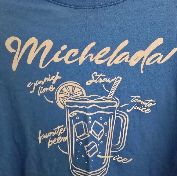 Wildfox Chrissy Michelada Graphic T-Shirt Malibu Blue NWT $68 - Picture 6 of 6